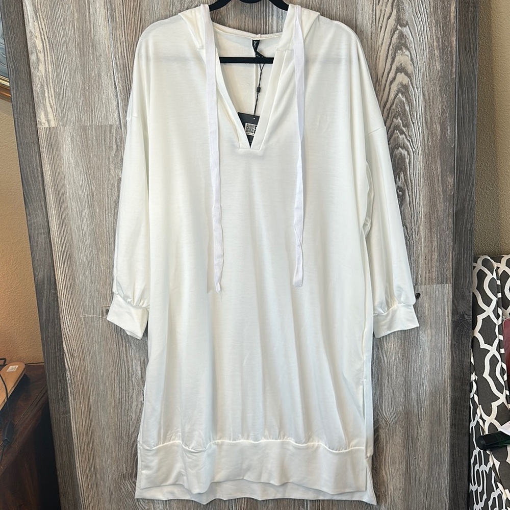 Just Fashion Now white hoodie dress, M
